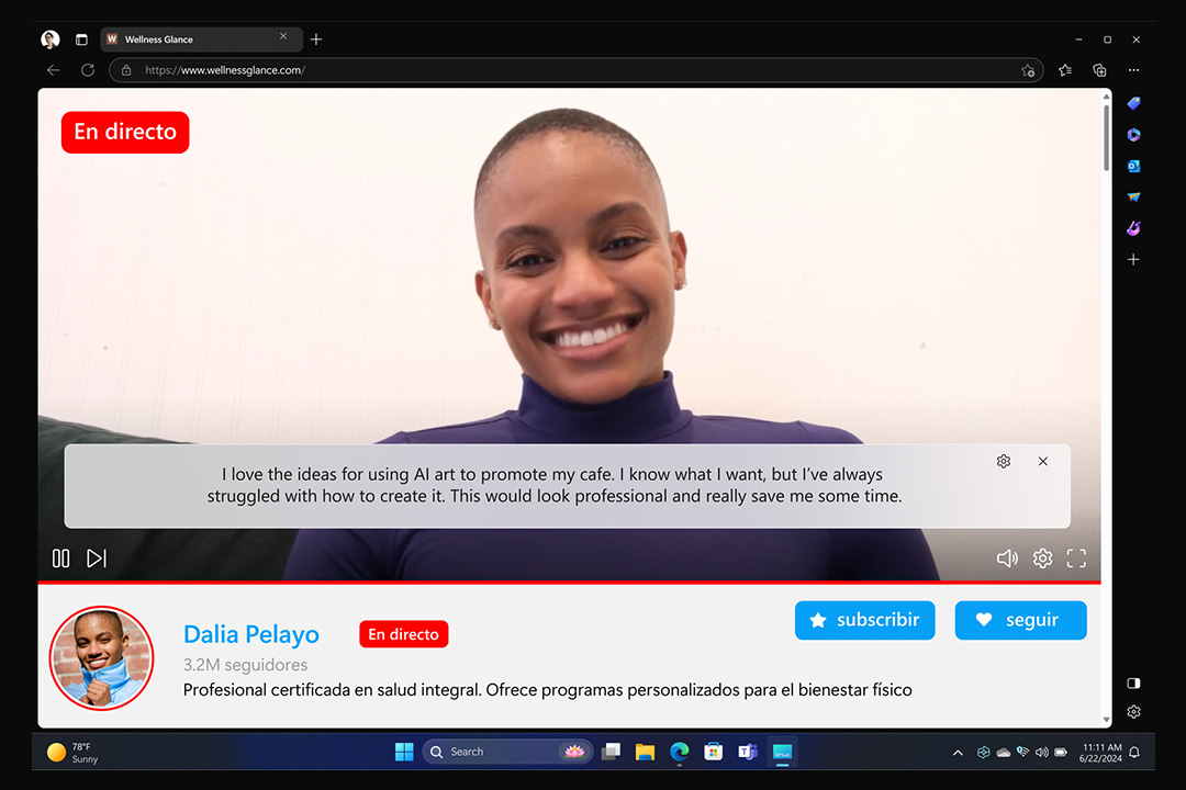 微软 Surface Laptop 第7版 实时字幕功能