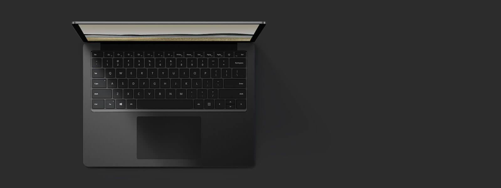 典雅黑 13.5 英寸 Surface Laptop 3 俯视图