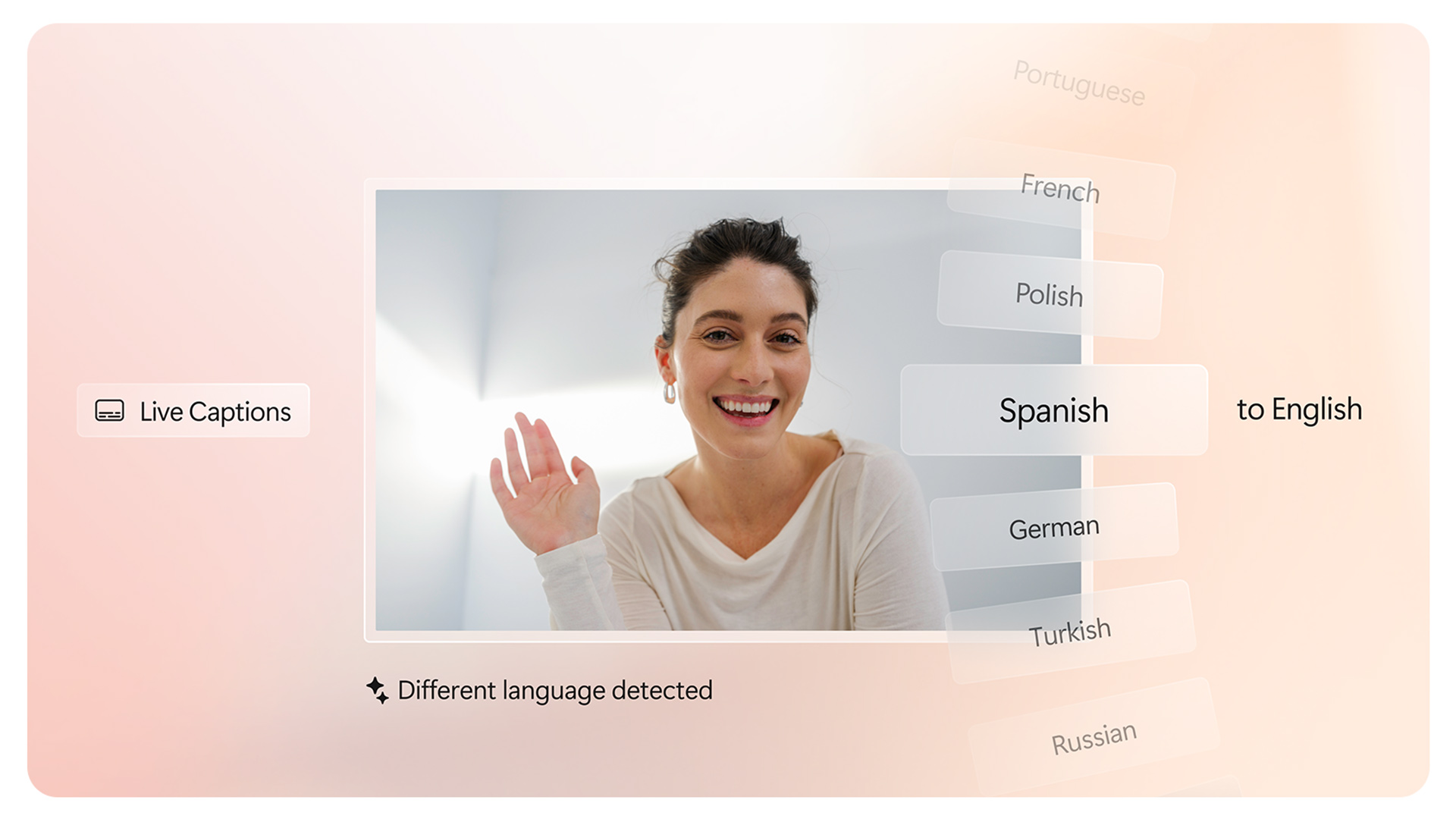 一个人在 Windows 11 AI+ PC 上使用实时字幕功能。